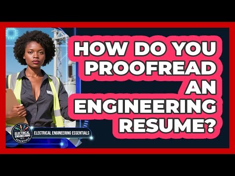 How Do You Proofread An Engineering Resume? - Electrical Engineering Essentials