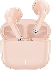 5.3 Bluetooth Headphone Wireless Earbuds Small Ear Bud for Samsung/Galaxy S26 Ultra S25 S24 S23 S22, Workout Sports Gym Earphones for Apple/Android for iPhone 17 17e Air 16 16e 15 Pro Max 14 13 Pink