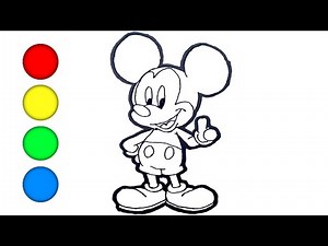 Mickey mouse ⭐ how to draw and coloring mickey mouse easy step by step for kids ⭐ KinderArt 13