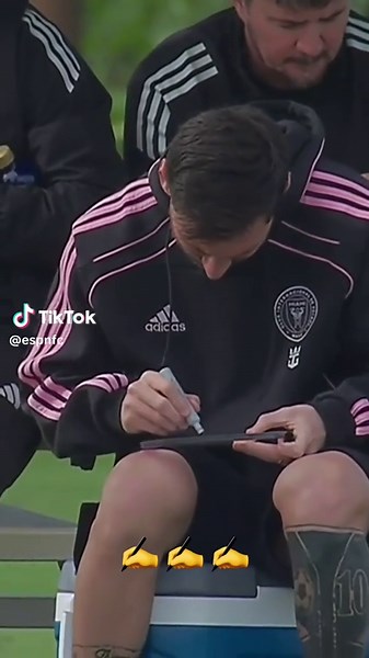 Messi Signs MVP Award After Game Victory