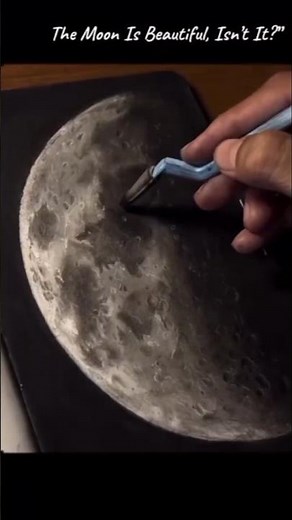 Drawing a Realistic Full Moon with Charcoal | Step by Step✨ #shorts #drawing #moon