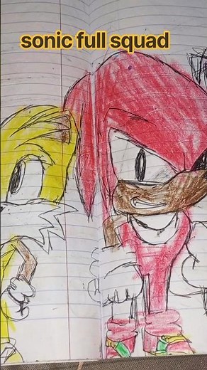 Drawing The Full Sonic Squad On Paper! 🦔🦊🔴🩷 #shorts