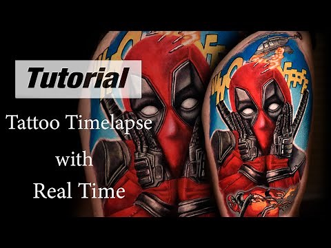 Deadpool - Tattoo Timelapse with Real Time