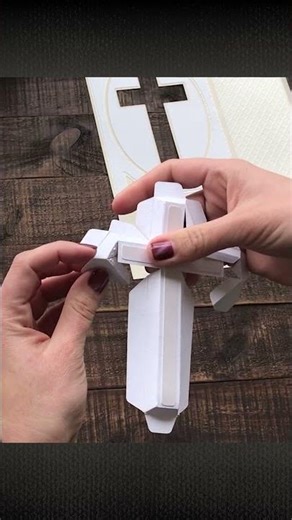 Watch this Christian gift bag take shape! #jesuschrist #cricut #diy #craft #baptism #churchlife