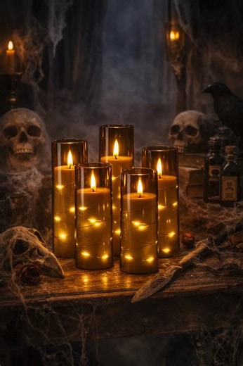 Flammenlose LED-Kerzen mit Lichterkette, 5er-Set Glaszylinderkerzen mit Fernbedienung und Timer, batteriebetriebene dekorative Kerzen - Etsy.de