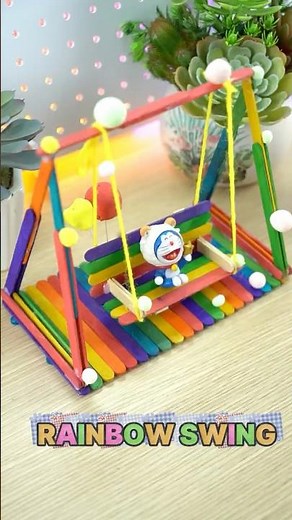 Super Cute Mini Rainbow Swing! #diy #stem