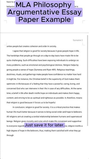MLA Philosophy Argumentative Essay Paper Example on the Question