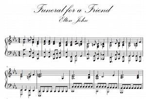Elton John - Funeral for a Friend - Sheet Music for Piano Solo