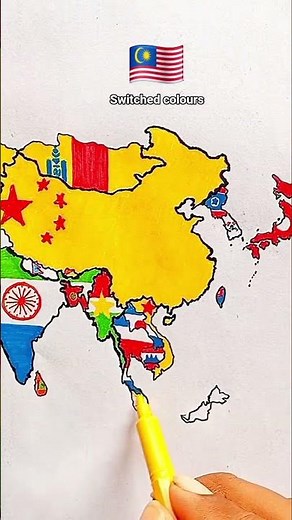 Draw Flag Map of Malaysia 🇲🇾 #malaysia