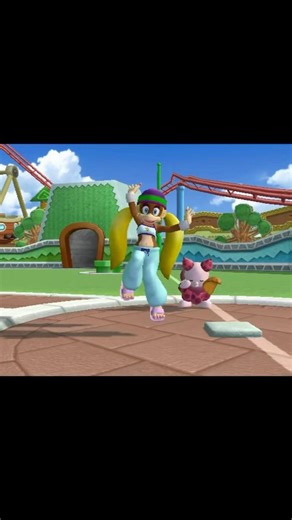 Mario Super Sluggers After Tiny Kong Almost got Foul and Donkey Kong slam fire bro and she taunts