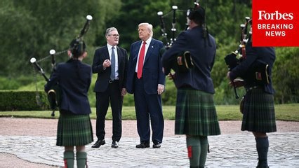 Trump And Starmer Arrive At Trump International Scotland Golf Course In Aberdeen, Scotland