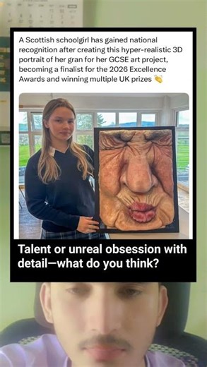 Schoolgirl’s 3D Portrait Shocks Judges 😳🎨