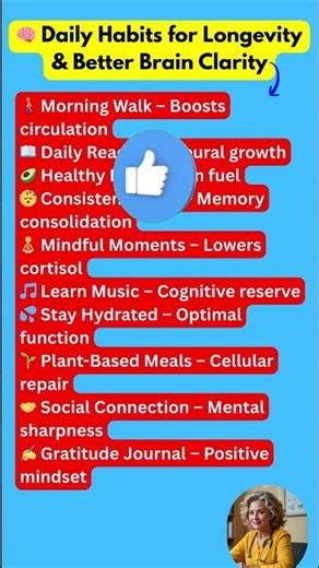 🧠 Daily Habits for Longevity & Better Brain Clarity