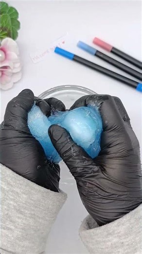 Frozen Water Slime Part 2 😱#tutorial #diy #slime #freeze