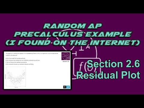 AP Precalculus Section 2.6 Example: Is the Residual Plot a Good Model?
