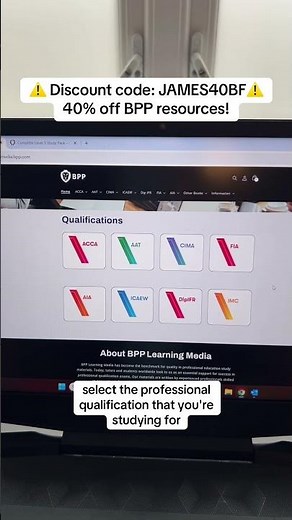 40% off BPP books for ACCA, ICAEW, AAT, CIMA & AIA! Black Friday discount code: JAMES40BF