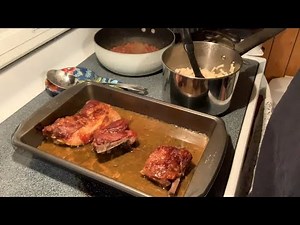 Tender, juicy pork ribs straight out of the oven!