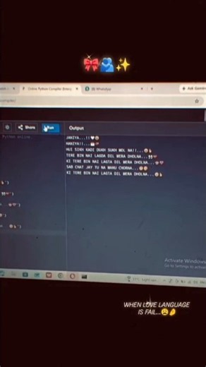 WHEN LOVE LANGUAGE IS FAIL...✨😩🤌USE CODE LANGUAGE WITH PYTHON #pydev #pycode
