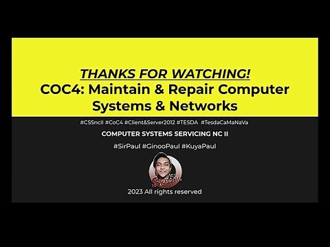 COC4: Maintain and Repair Computer Systems and Networks (WinServer12 r2 & Win10 w/ explanation)