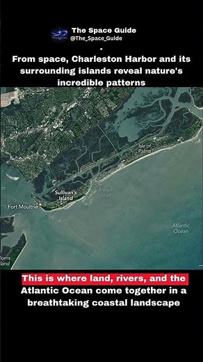 Stunning Satellite View of Sullivan's Island & the Atlantic Ocean #trending #viral#shorts