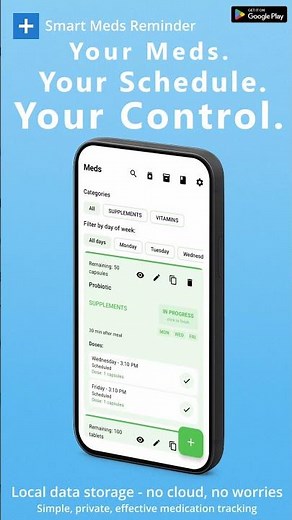 Never miss a dose again 💊✨ | Smart Meds Reminder #pillreminder #healthapp #medicationmanagement