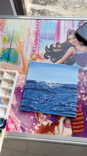 Ocean waves,a moment of calm 🌊 #acrylicpainting #shorts