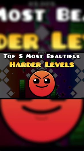 Top 5 Most Beautiful Harder Levels #geometrydash #gd #geometrydashlevel #tiktok
