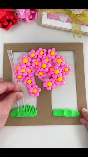 Turning Clay Into a Beautiful Flower Tree Frame 😍🌸 | Easy DIY That Went Viral