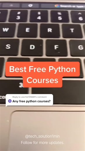 TECH SOLUTION on Instagram: "Hook 1: ❌ Paid courses? Not today. Learn Python for FREE 🔥 Learn Python without spending a penny Free Udemy courses for beginners. 💬 Comment “PYTHON” to get started #python #coding #programming #fypシ #FreeCourses"