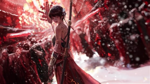 Scarlet Bloom in Winter Live Wallpaper