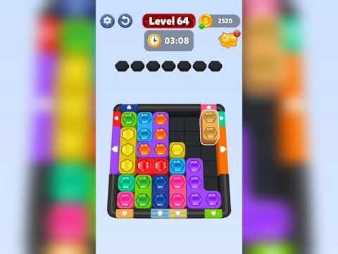 Hexa block jam level 64 Walkthrough Solution Gameplay