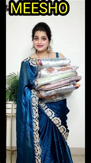 🥰Meesho Saree Haul 320 Rs🥰Georgette/Bnarsi Silk Chickenkari /Jimmy Choo / Meesho Partywear Saree