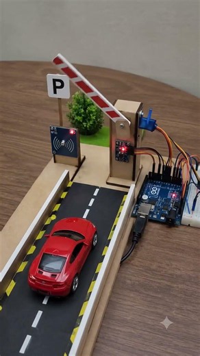 Arduino Mini Parking Gate Opens for a Toy Car
