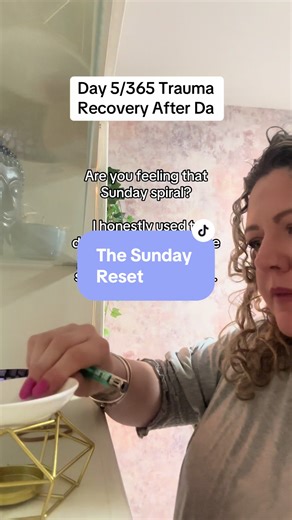 📆 365 Days of DA Trauma Recovery, Day 5 Are you feeling that Sunday spiral? That dread about Monday and the week ahead? Because you know it’s just another week on the hamster wheel… When I was stuck in the messy middle after DA, Sundays could feel like my nervous system was already bracing for impact. And when I started Monday activated, the whole week felt harder, I was waayyy more reactive, and it was all more exhausting. I’m linking this back to Day 3 (the intentional mornings), because let’