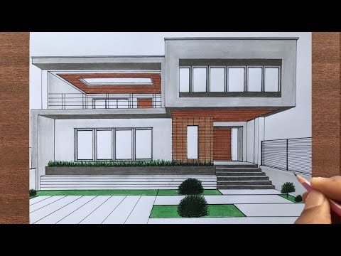 How to Draw a House in 1 Point Perspective