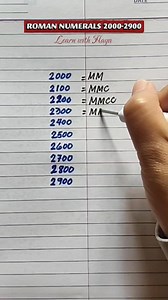Roman Numerals 2000-2900 #learnwithhaya #reels #fblifestyle #anniversary | Learn with Haya
