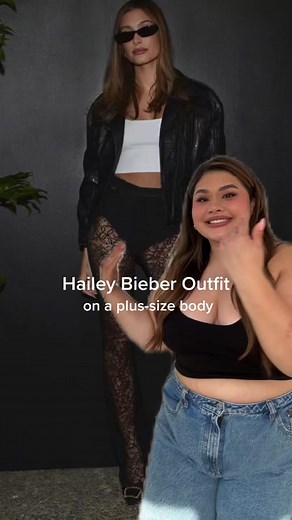 Hailey Bieber Lace Pants Outfit on a Plus-Size Body