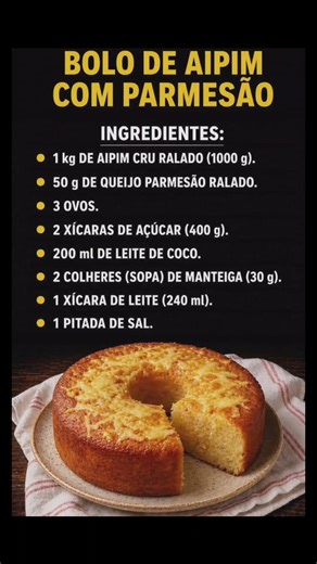 🍰 Cassava Cake with Parmesan! #cake #cassava #recipes