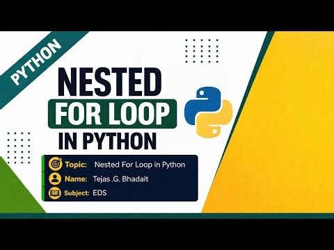 Presentation on the topic of nested for loop in python. 
