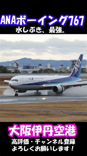 【最強】逆噴射のキレが違う！ANA B767（JA617A）が魅せる水しぶきが凄すぎる 🛬🌊