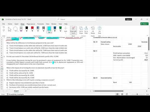Correction of errors mcq 1 to 10