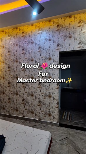 🌸 Luxury Floral Wallpaper Transformation for Master Bedroom ✨#MasterBedroomWallpaper