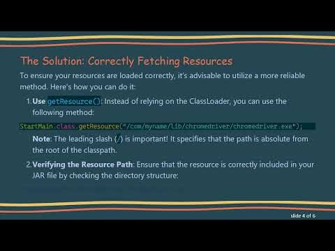 Resolving the Issue: Resource Won't Load When Exported as a JAR