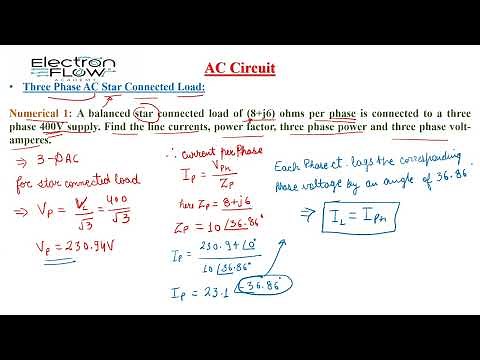 Three Phase AC Circuit Star Connected Load Numerical Problem 1