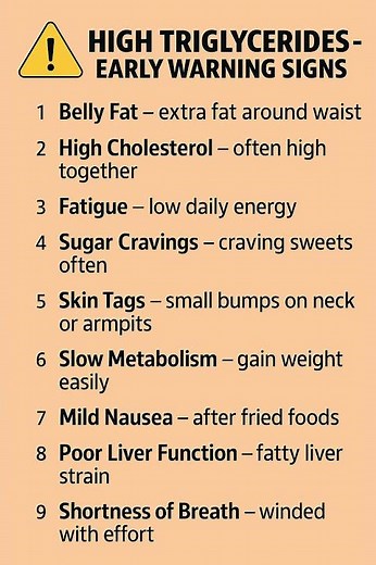 10 Early Warning Signs of High Triglycerides (Must Know After 60)