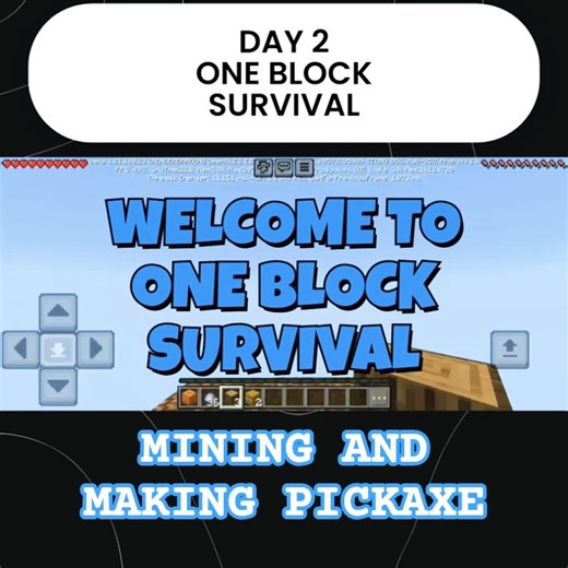 ⛏️ Minecraft One Block Survival | Day 2: Mining & Making a Pickaxe 🪵