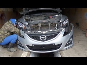 Mazda 6 bumper removal and installation, headlight polishing