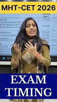 MHT-CET 2026 Exam Timing 🔥 Latest Update | Dinesh Sir #mhtcet2026 #dineshsir
