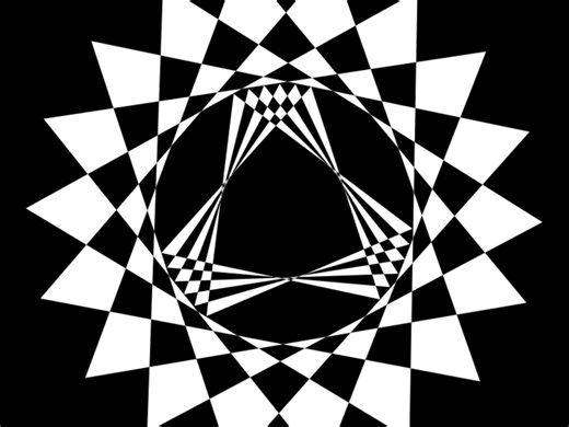 Processing自动循环变换顶点对称构成视错觉动态海报