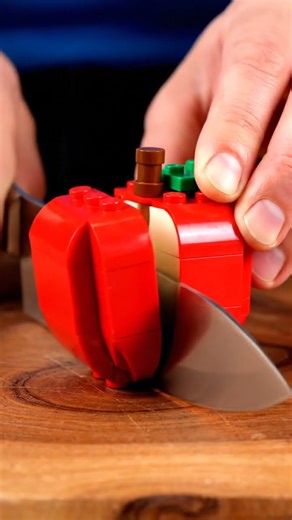 Watch What Happens When a Lego Apple Gets Sliced in Half! 🔪🍏| AI